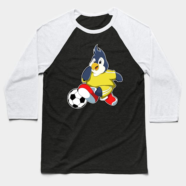 Penguin as Soccer player with Soccer ball Baseball T-Shirt by Markus Schnabel